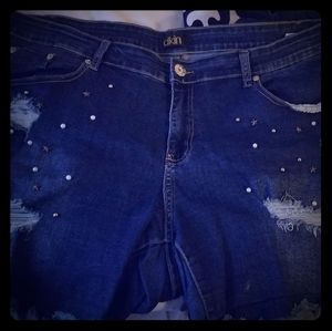 DKIN Plus Size Jean Shorts